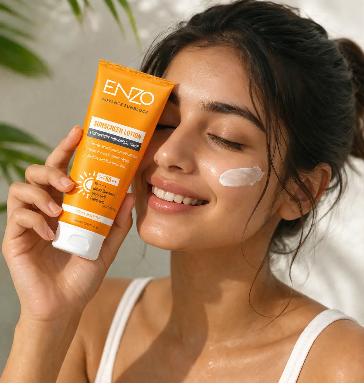 ENZO Advance Sunblock SPF 60+ PA+++ – Lightweight Non-Greasy Sunscreen Lotion UNIQUE STORE